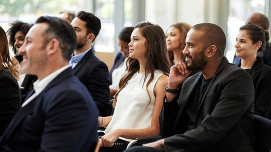 A group of people attending a training course