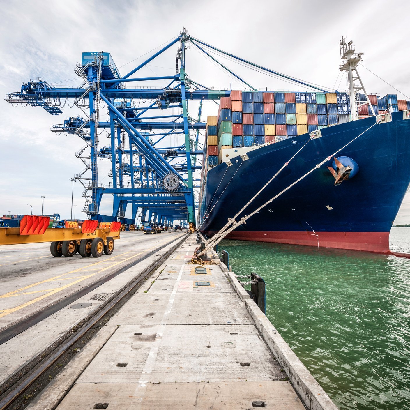 Container ship in Port Klang. Malaysia